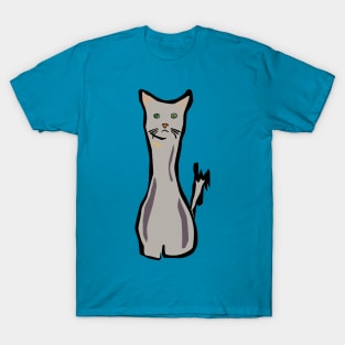 Tall Grey Cat T-Shirt